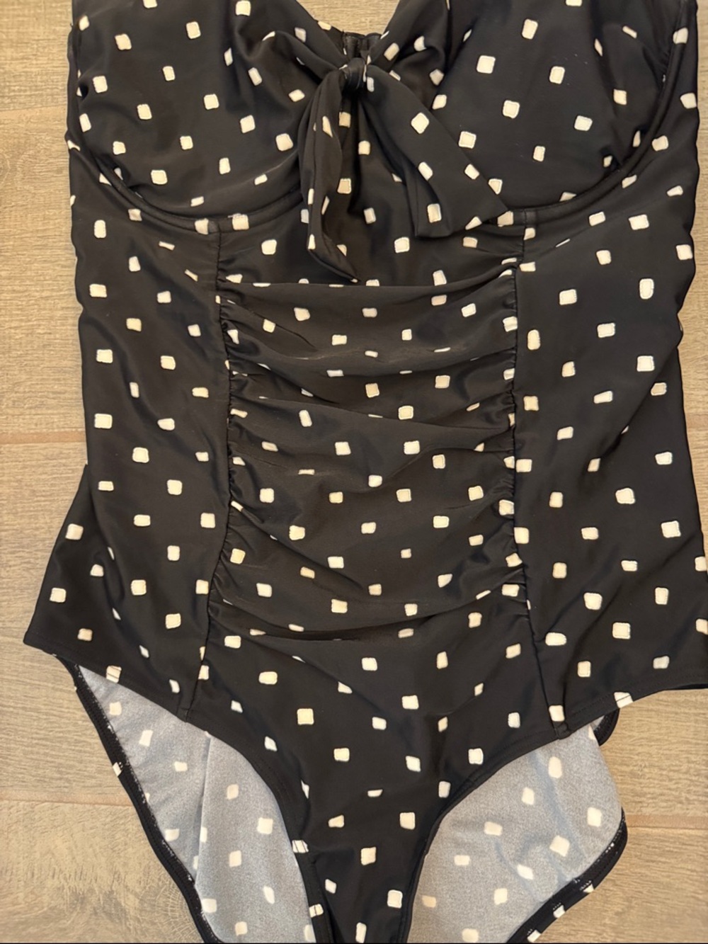 Christina Black and White Polka Dot One-Piece Swimsuit - Picture 5 of 9